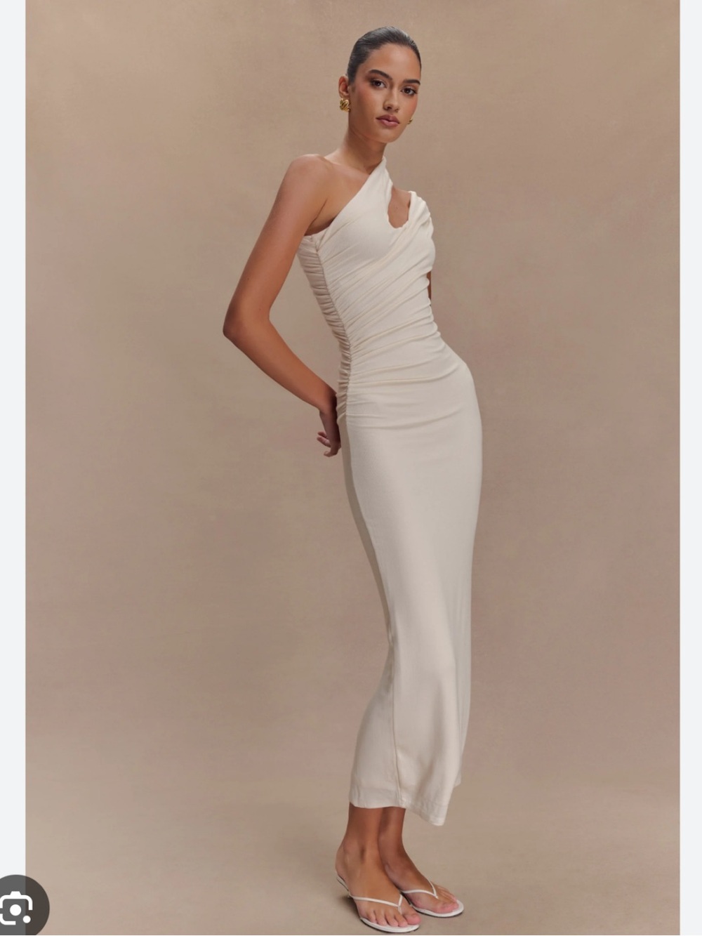 Meshki - White Anastasia Dress - Elegant One-Shoulder - Excellent Condition- XS